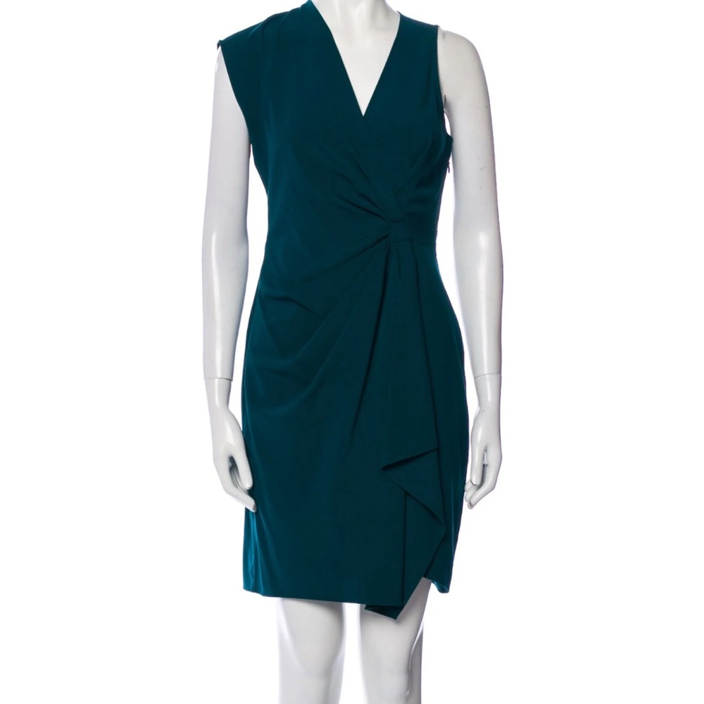 Halston Heritage Gathered Crepe Mini Dress 4 nwot